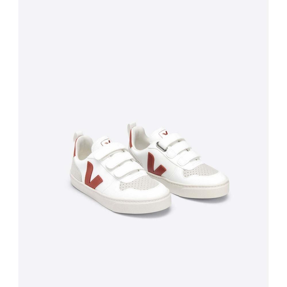 Veja V-10 CWL Kids' Shoes White/Burgundy | CA 785ILH